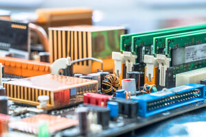 Studio, mainboard with microchips