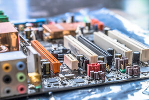Studio, mainboard with microchips