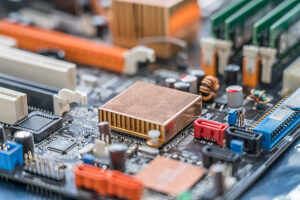 Studio, mainboard with microchips