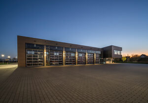 Germany, Lower Saxony, Wolfenbüttel, Fire station of the volunteer fire department