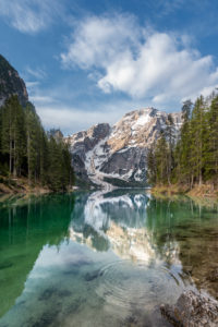 Braies, Dolomites, Bolzano Province, South Tyrol, Italy. Lake Braies with the Seekofel at sunrise Braies, Dolomites, Bolzano Province, South Tyrol, Italy. Lake Braies with the Seekofel at sunrise