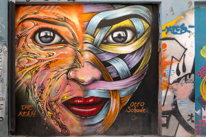 Athens, Greece. Street art in the Psirri district (also Psiri or Psyri)