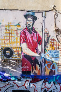 Athens, Greece. Street art in the Psirri district (also Psiri or Psyri)