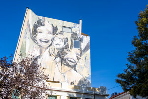 Athens, Greece. Street art in the Psirri district (also Psiri or Psyri)