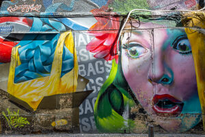 Athens, Greece. Street art in the Psirri district (also Psiri or Psyri)