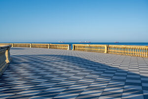 Livorno, Tuscany, Italy, Europe. The Terrazza Mascagni in Liivorno