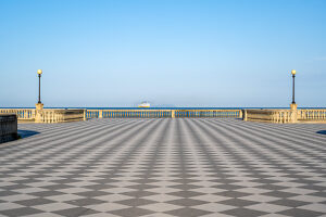 Livorno, Tuscany, Italy, Europe. The Terrazza Mascagni in Liivorno