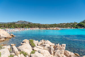 Capriccioli, Arzachena, Province of Sassari, Sardinia, Italy, Europe. One of the beaches near Capriccioli