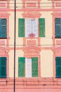 Typical Ligurian house facade, Camogli, Liguria, Italy, Europe Typical Ligurian house facade, Camogli, Liguria, Italy, Europe