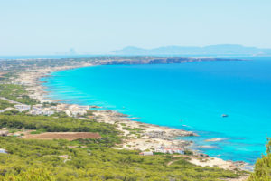 Formentera Island, top view, Formentera, Balearic Islands, Spain Formentera Island, top view, Formentera, Balearic Islands, Spain