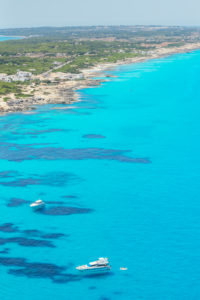Formentera Island, top view, Formentera, Balearic Islands, Spain Formentera Island, top view, Formentera, Balearic Islands, Spain