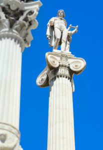 Statues of Apollo outside Academy of Athens,Athens,Greece Statues of Apollo outside Academy of Athens,Athens,Greece