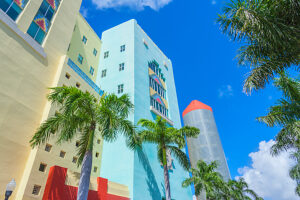 Art deco buildings on Washington Avenue, South Beach, Miami, Florida, USA