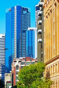 View of Brisbane Financial District, Brisbane, Queensland, Australia