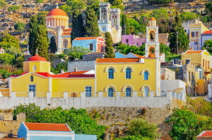 Orthodox church, Chorio, Symi Island, Dodecanese Islands, Greece
