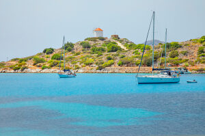 Panormitis bay, Panormitis, Symi Island, Dodecanese Islands, Greece