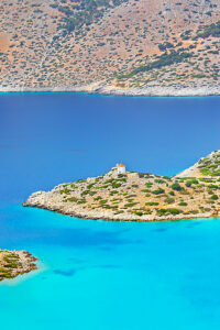 Panormitis bay, high angle view, Panormitis, Symi Island, Dodecanese Islands, Greece