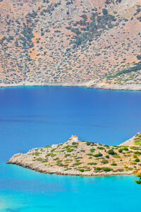 Panormitis bay, high angle view, Panormitis, Symi Island, Dodecanese Islands, Greece