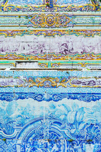 Queluz National Palace water canal ceramics decorations, Queluz, Lisbon, Portugal