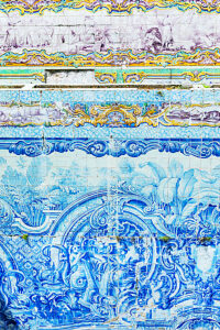 Queluz National Palace water canal ceramics decorations, Queluz, Lisbon, Portugal