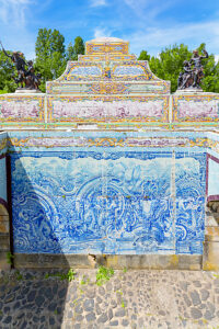 Queluz National Palace water canal ceramics decorations, Queluz, Lisbon, Portugal