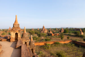 Sunset over temples of Bagan, Myanmar