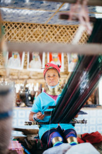 Traditional long neck woman in Bagan, Myanmar