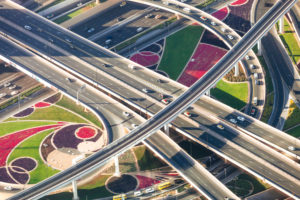 Dubai roads from above 