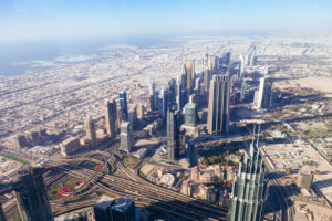 Dubai skyline from above
