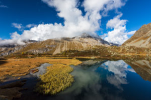 Autumn at 2300 meters above sea level at the Crap Alv Laiets on the Albula Pass, canton of Grisons, Switzerland Autumn at 2300 meters above sea level at the Crap Alv Laiets on the Albula Pass, canton of Grisons, Switzerland