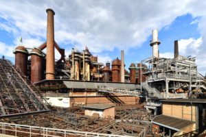 Germany, Saarland, Volklingen, Volklinger Hutte Steelworks and Museum listed as World Heritage by UNESCO, The blast furnace group Germany, Saarland, Volklingen, Volklinger Hutte Steelworks and Museum listed as World Heritage by UNESCO, The blast furnace group