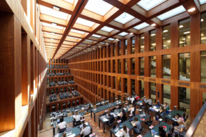Germany, Berlin, Mitte district, Jacob und Wilhelm Grimm Zentrum, the Humboldt University library, built by Swiss architect Max Dudler, inaugurated in 2009 Germany, Berlin, Mitte district, Jacob und Wilhelm Grimm Zentrum, the Humboldt University library, built by Swiss architect Max Dudler, inaugurated in 2009