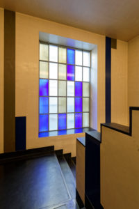 France, Bas Rhin, Strasbourg, old town listed as World Heritage by UNESCO, Place Kleber, the staircase of the Aubette, decorated by Jean Arp and Sophie Taeuber-Arp at the end of the 1920's France, Bas Rhin, Strasbourg, old town listed as World Heritage by UNESCO, Place Kleber, the staircase of the Aubette, decorated by Jean Arp and Sophie Taeuber-Arp at the end of the 1920's