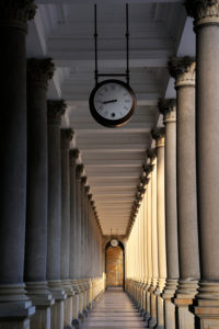 Czech republic, west Bohemia, historic old town of Karlsbad, Karlovy Vary, Mlynska Kolonada (mill Colonnade) dating back from 1881 Czech republic, west Bohemia, historic old town of Karlsbad, Karlovy Vary, Mlynska Kolonada (mill Colonnade) dating back from 1881