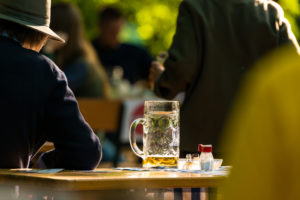 Beer garden reopened, distance, Munich, Aumeister Beer garden reopened, distance, Munich, Aumeister