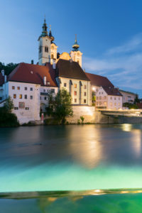 St. Michael's Church, river Steyr, Steyr, Upper Austria, Austria St. Michael's Church, river Steyr, Steyr, Upper Austria, Austria