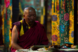 Bildagentur Mauritius Images Monk Profile Sani Gompa Monastery Puja