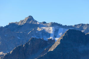 View of the Presena glacier and rocky peaks Valcamonica border Lombardy and Trentino Alto Adige Italy Europe View of the Presena glacier and rocky peaks Valcamonica border Lombardy and Trentino Alto Adige Italy Europe