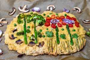 Kunstvoll verzierte Foccacia - Foccacia Garden Kunstvoll verzierte Foccacia - Foccacia Garden