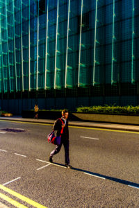 Street in Isle of Dogs in London, England, United Kingdom Street in Isle of Dogs in London, England, United Kingdom