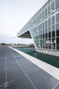 Marseille, France, Modernist Architecture of the Villa Mediterranée Conference Center Designed by Stefano Boeri (2013) at Dusk Marseille, France, Marseille, France, Modernist Architecture of the Villa Mediterranée Conference Center Designed by Stefano Boeri (2013) at Dusk Marseille, France,