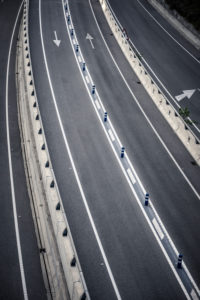 Detail of a modern highway in the metropolitan area of Barcelona in Catalonia Spain Detail of a modern highway in the metropolitan area of Barcelona in Catalonia Spain
