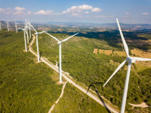 Wind turbines on hilltop in Lerida province in Catalonia Spain
Wind turbines on hilltop in Lerida province in Catalonia Spain
