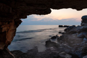 Grotte, Höhle, Ausblick, Dämmerung, Meer, Küste Grotte, Höhle, Ausblick, Dämmerung, Meer, Küste