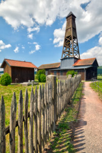 Luitpoldsprudel, bore well, derrick, Großenbrach, Franconia, Bavaria, Germany, Europe Luitpoldsprudel, bore well, derrick, Großenbrach, Franconia, Bavaria, Germany, Europe