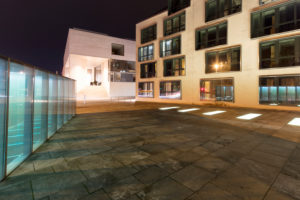 Blick von Stadtbibliothek, Museum Georg Schäfer, Abend, Schweinfurt, Franken, Bayern, Deutschland, Europa Blick von Stadtbibliothek, Museum Georg Schäfer, Abend, Schweinfurt, Franken, Bayern, Deutschland, Europa