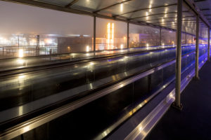 Phaeno, Museum, Science Center, Zaha Hadid, Evening, Pedestrian Bridge, Architecture, Wolfsburg, Lower Saxony, Germany, Europe Phaeno, Museum, Science Center, Zaha Hadid, Evening, Pedestrian Bridge, Architecture, Wolfsburg, Lower Saxony, Germany, Europe