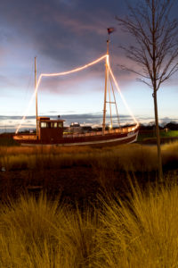 Evening mood, ship, sunset, blue hour, dusk, blue hour, north dike, north, North Sea, Ostfriesland, Lower Saxony, Germany, Evening mood, ship, sunset, blue hour, dusk, blue hour, north dike, north, North Sea, Ostfriesland, Lower Saxony, Germany,