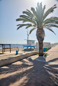 Playa de Colon, beach, Socorista, lifeguard, supervision. Santiago de Ribera, Mar Menor, autonomous region of Murcia, Spain,