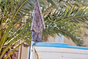 San Anton, 1916, boat hull, old weathered, still life, Santiago de Ribera, Mar Menor, autonomous region of Murcia, Spain,